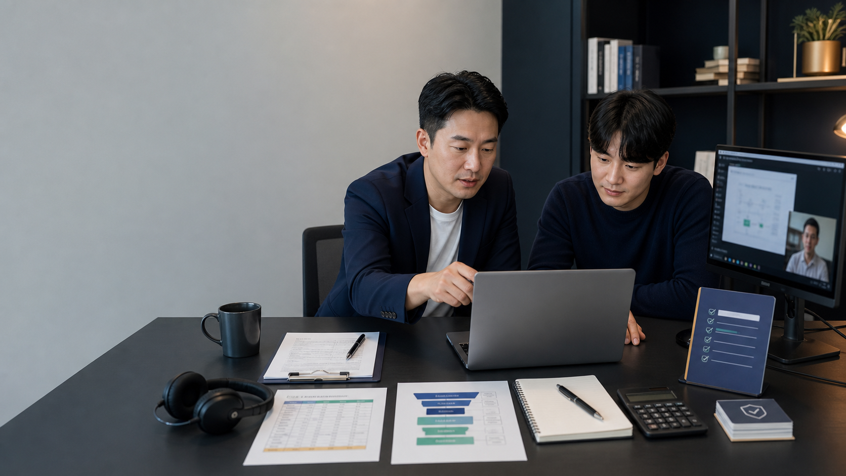 실제 사이트와 광고 데이터를 함께 검토하는 1대1 컨설팅 장면